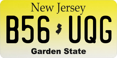 NJ license plate B56UQG
