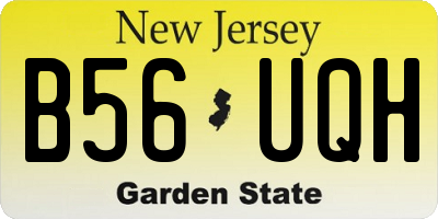 NJ license plate B56UQH