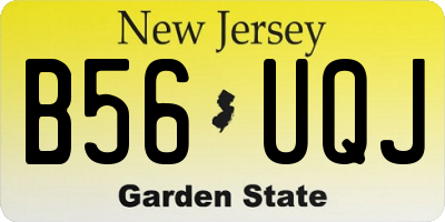 NJ license plate B56UQJ
