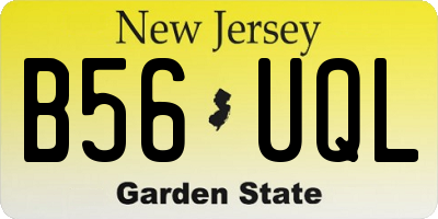 NJ license plate B56UQL