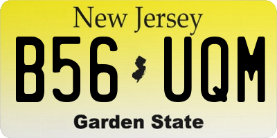 NJ license plate B56UQM