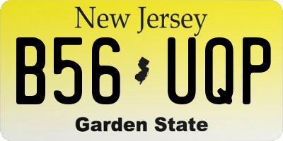 NJ license plate B56UQP