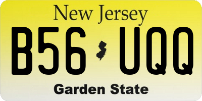 NJ license plate B56UQQ
