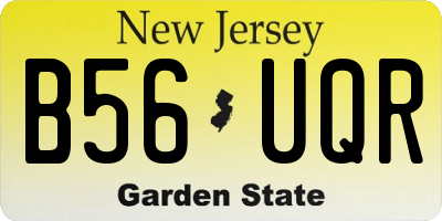 NJ license plate B56UQR