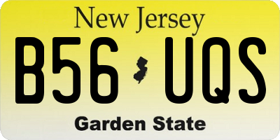 NJ license plate B56UQS