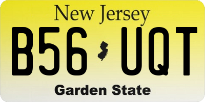 NJ license plate B56UQT