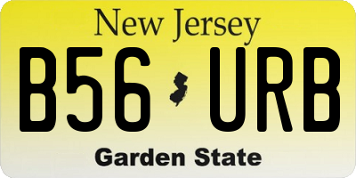 NJ license plate B56URB