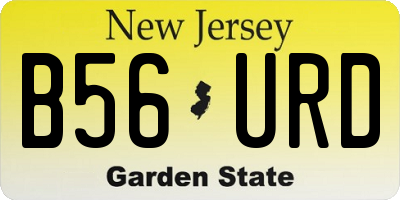 NJ license plate B56URD