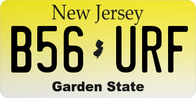 NJ license plate B56URF