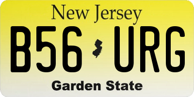 NJ license plate B56URG