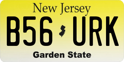 NJ license plate B56URK