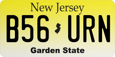NJ license plate B56URN