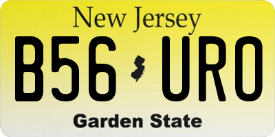 NJ license plate B56URO