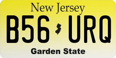 NJ license plate B56URQ