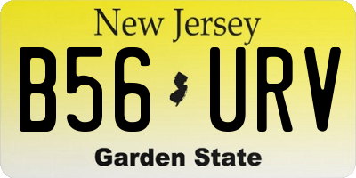 NJ license plate B56URV