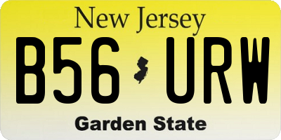 NJ license plate B56URW