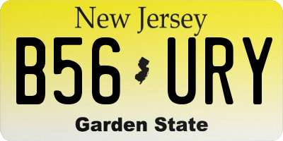 NJ license plate B56URY