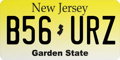 NJ license plate B56URZ