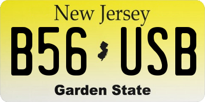 NJ license plate B56USB