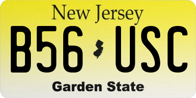 NJ license plate B56USC