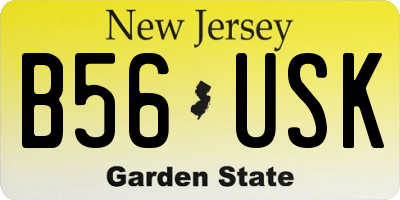 NJ license plate B56USK