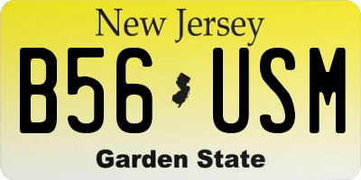 NJ license plate B56USM