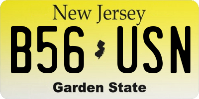 NJ license plate B56USN