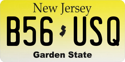 NJ license plate B56USQ