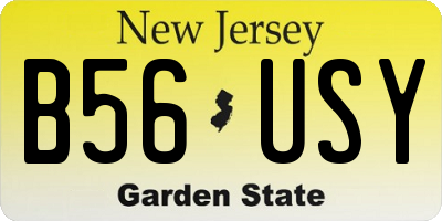 NJ license plate B56USY
