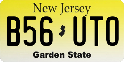 NJ license plate B56UTO