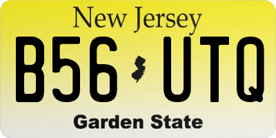 NJ license plate B56UTQ