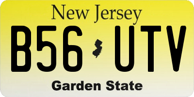 NJ license plate B56UTV