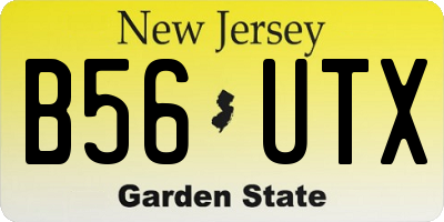 NJ license plate B56UTX