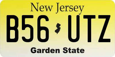 NJ license plate B56UTZ