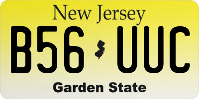 NJ license plate B56UUC