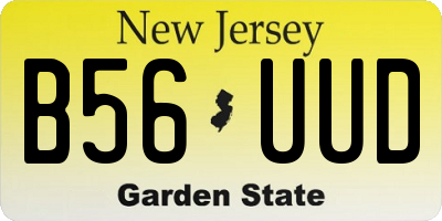 NJ license plate B56UUD