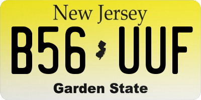 NJ license plate B56UUF