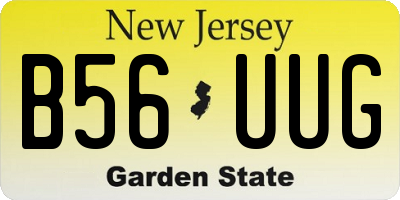 NJ license plate B56UUG