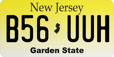 NJ license plate B56UUH