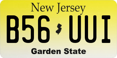 NJ license plate B56UUI