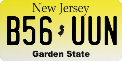 NJ license plate B56UUN