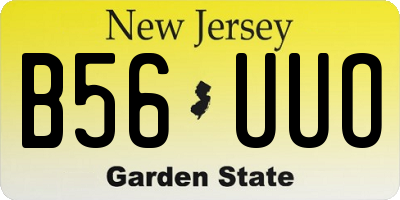 NJ license plate B56UUO