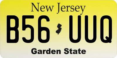 NJ license plate B56UUQ