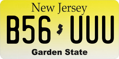 NJ license plate B56UUU