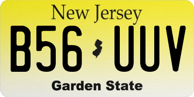 NJ license plate B56UUV