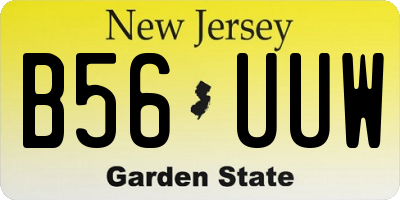 NJ license plate B56UUW