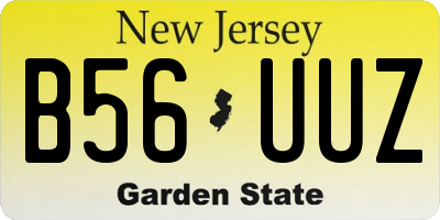 NJ license plate B56UUZ