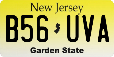 NJ license plate B56UVA