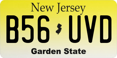 NJ license plate B56UVD