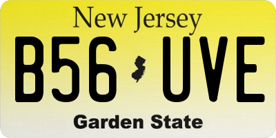 NJ license plate B56UVE